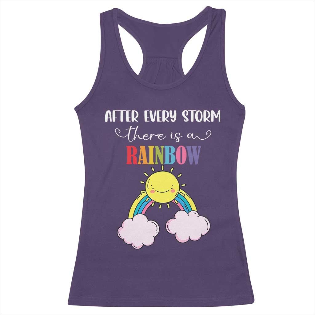After Every Storm There Is A Rainbow Racerback Tank Top Sentimental Pregnancy Announcement