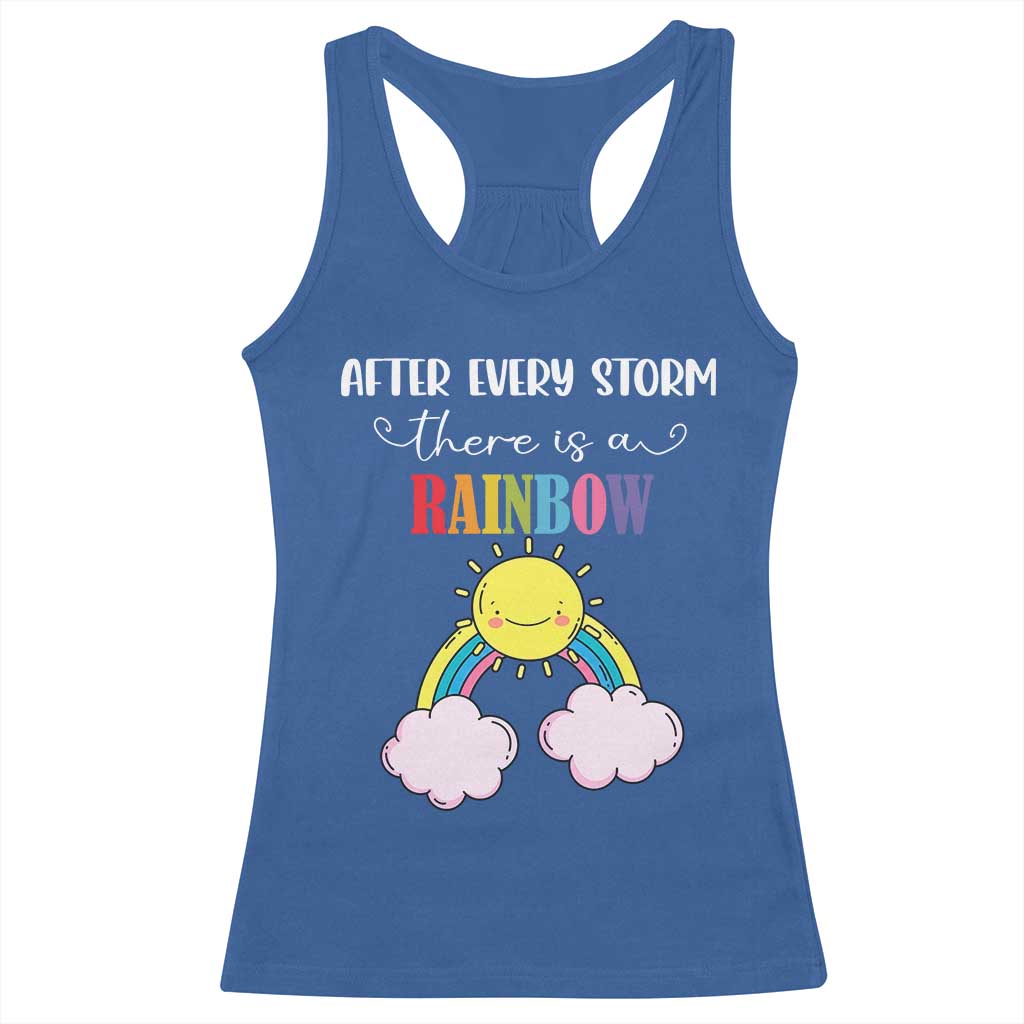 After Every Storm There Is A Rainbow Racerback Tank Top Sentimental Pregnancy Announcement