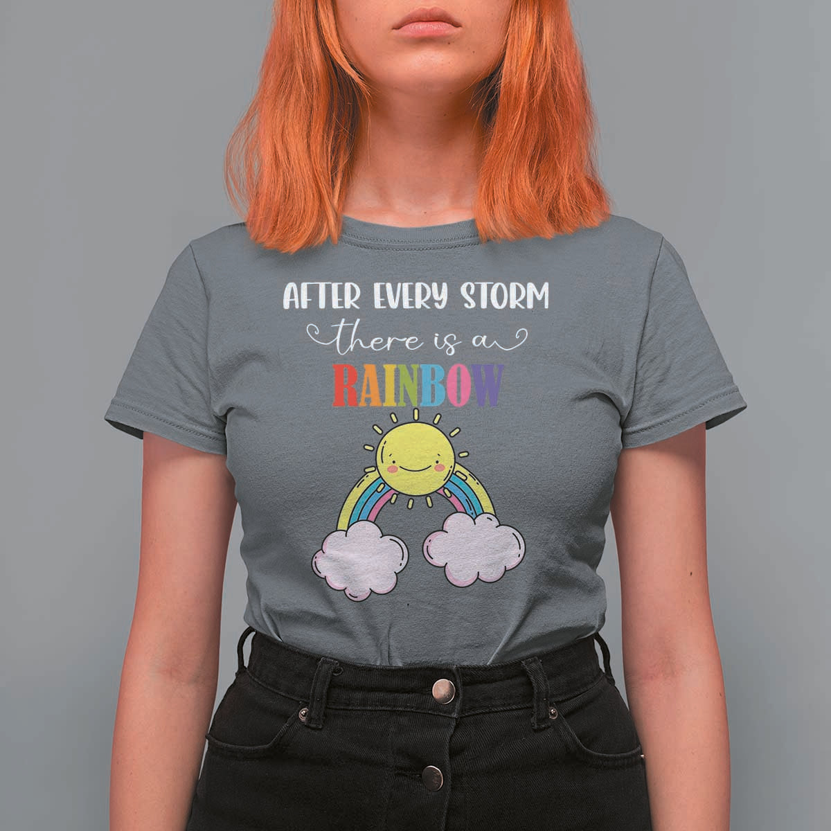 After Every Storm There Is A Rainbow T Shirt For Women Sentimental Pregnancy Announcement