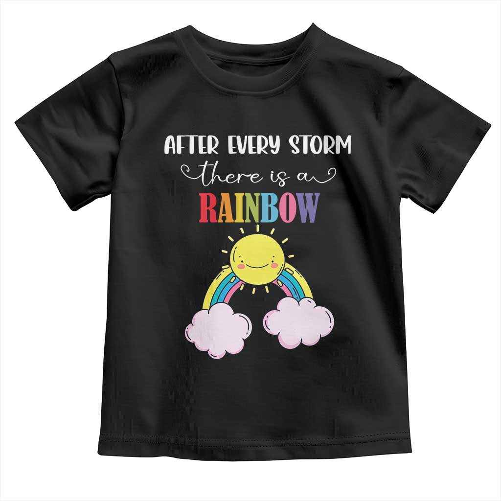 After Every Storm There Is A Rainbow Toddler T Shirt Sentimental Pregnancy Announcement