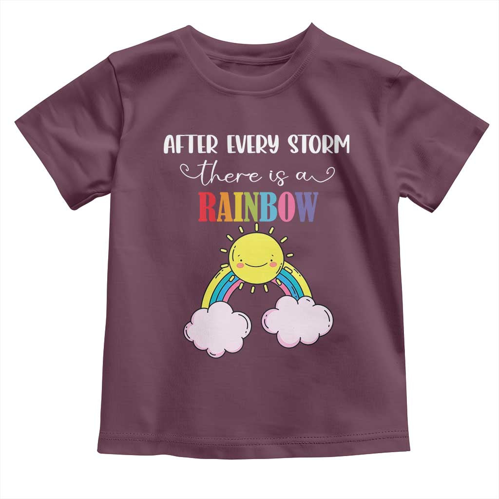 After Every Storm There Is A Rainbow Toddler T Shirt Sentimental Pregnancy Announcement