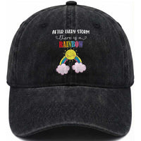 After Every Storm There Is A Rainbow Washed Cotton Baseball Cap Sentimental Pregnancy Announcement