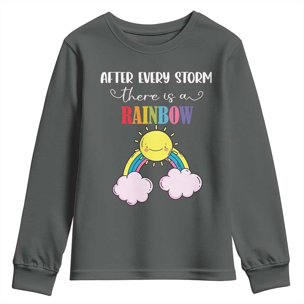 After Every Storm There Is A Rainbow Youth Sweatshirt Sentimental Pregnancy Announcement