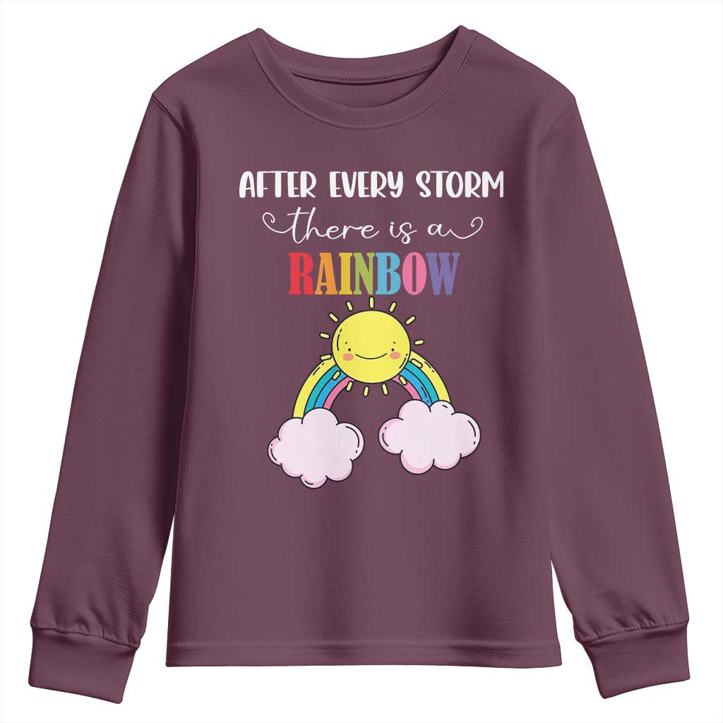 After Every Storm There Is A Rainbow Youth Sweatshirt Sentimental Pregnancy Announcement