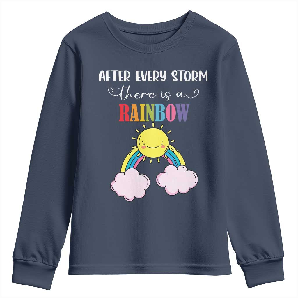 After Every Storm There Is A Rainbow Youth Sweatshirt Sentimental Pregnancy Announcement