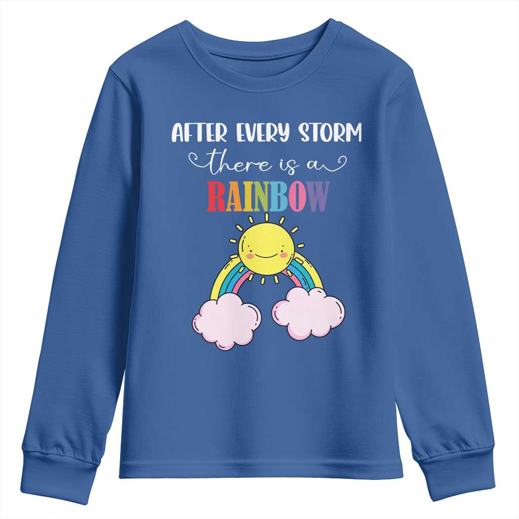 After Every Storm There Is A Rainbow Youth Sweatshirt Sentimental Pregnancy Announcement