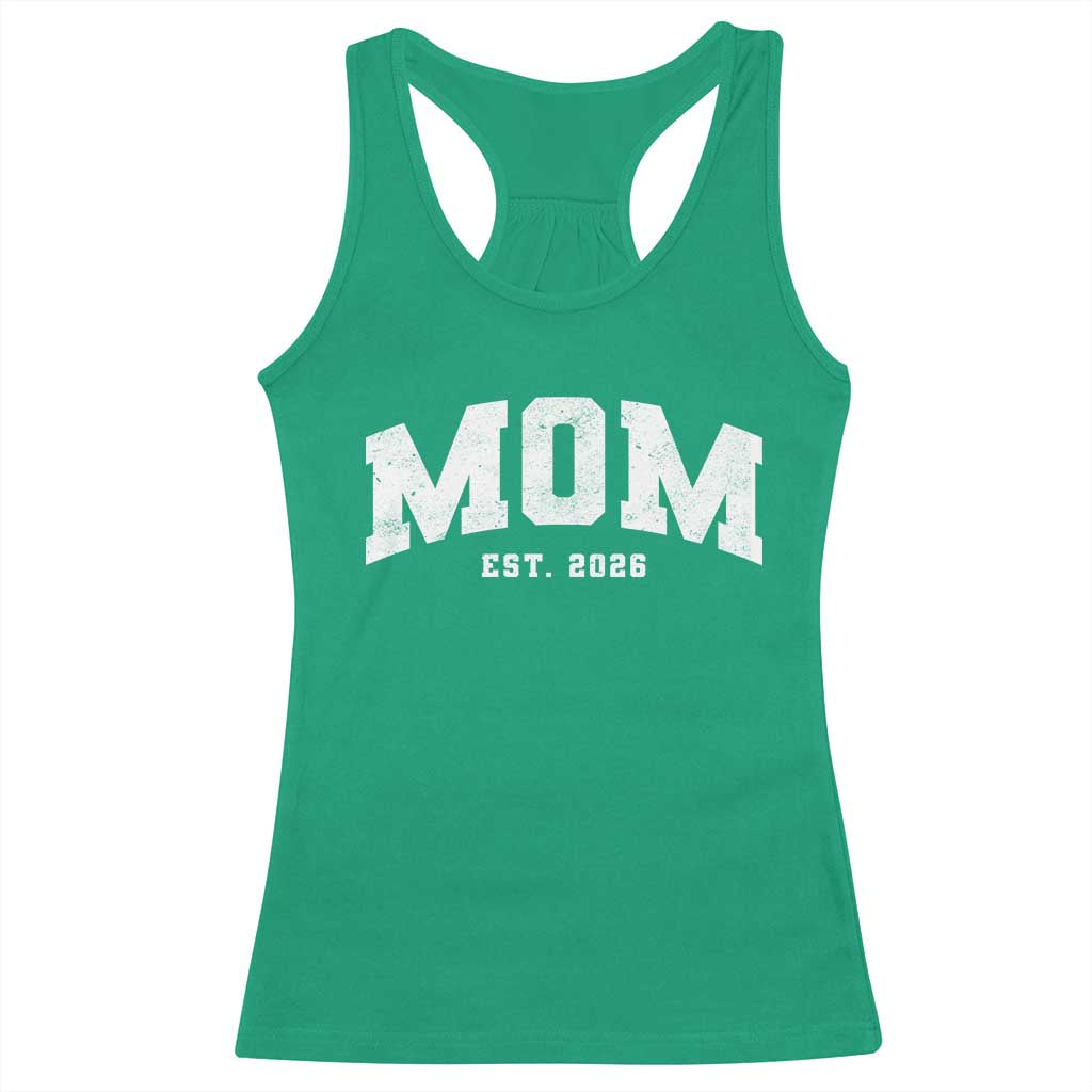 Mom Est 2026 Racerback Tank Top Promoted To Mommy Mother's Day