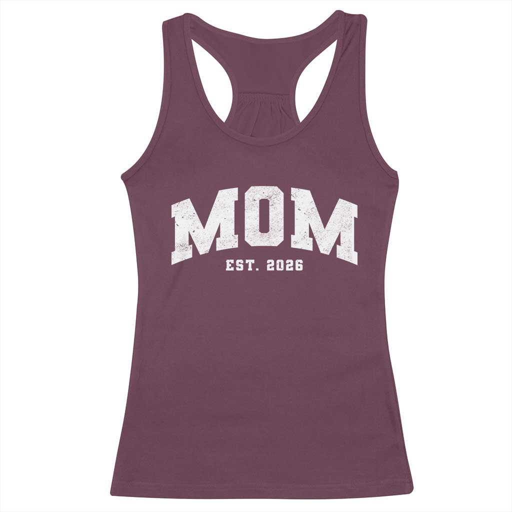 Mom Est 2026 Racerback Tank Top Promoted To Mommy Mother's Day