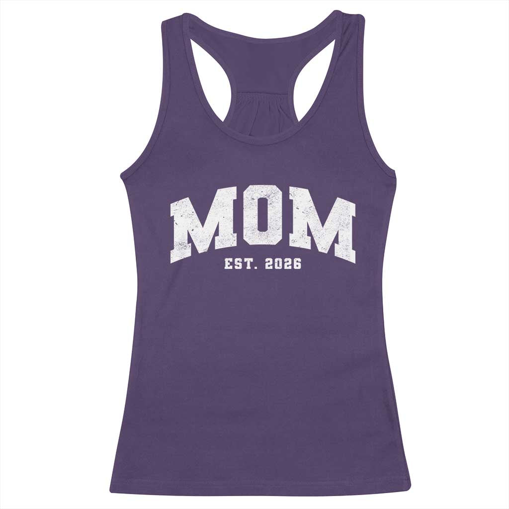 Mom Est 2026 Racerback Tank Top Promoted To Mommy Mother's Day