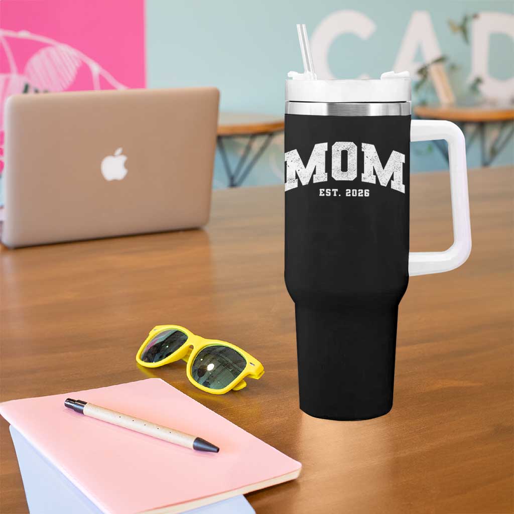 Mom Est 2026 Tumbler With Handle Promoted To Mommy Mother's Day