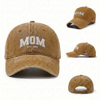 Mom Est 2026 Washed Cotton Baseball Cap Promoted To Mommy Mother's Day