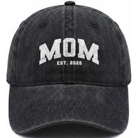 Mom Est 2026 Washed Cotton Baseball Cap Promoted To Mommy Mother's Day