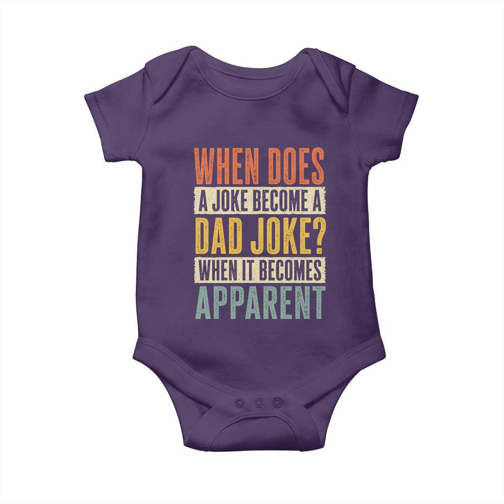 Dad Joke Puns Baby Onesie When Does A Joke Become A Dad Joke When It Becomes Apparent