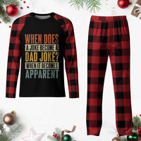 Dad Joke Puns Plaid Pajama Set When Does A Joke Become A Dad Joke When It Becomes Apparent
