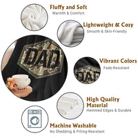 Dad Retro Old Camo Hunting Daddy Fathers Day Throw Blanket Dad Retro Old Camo Hunting Daddy Fathers Day