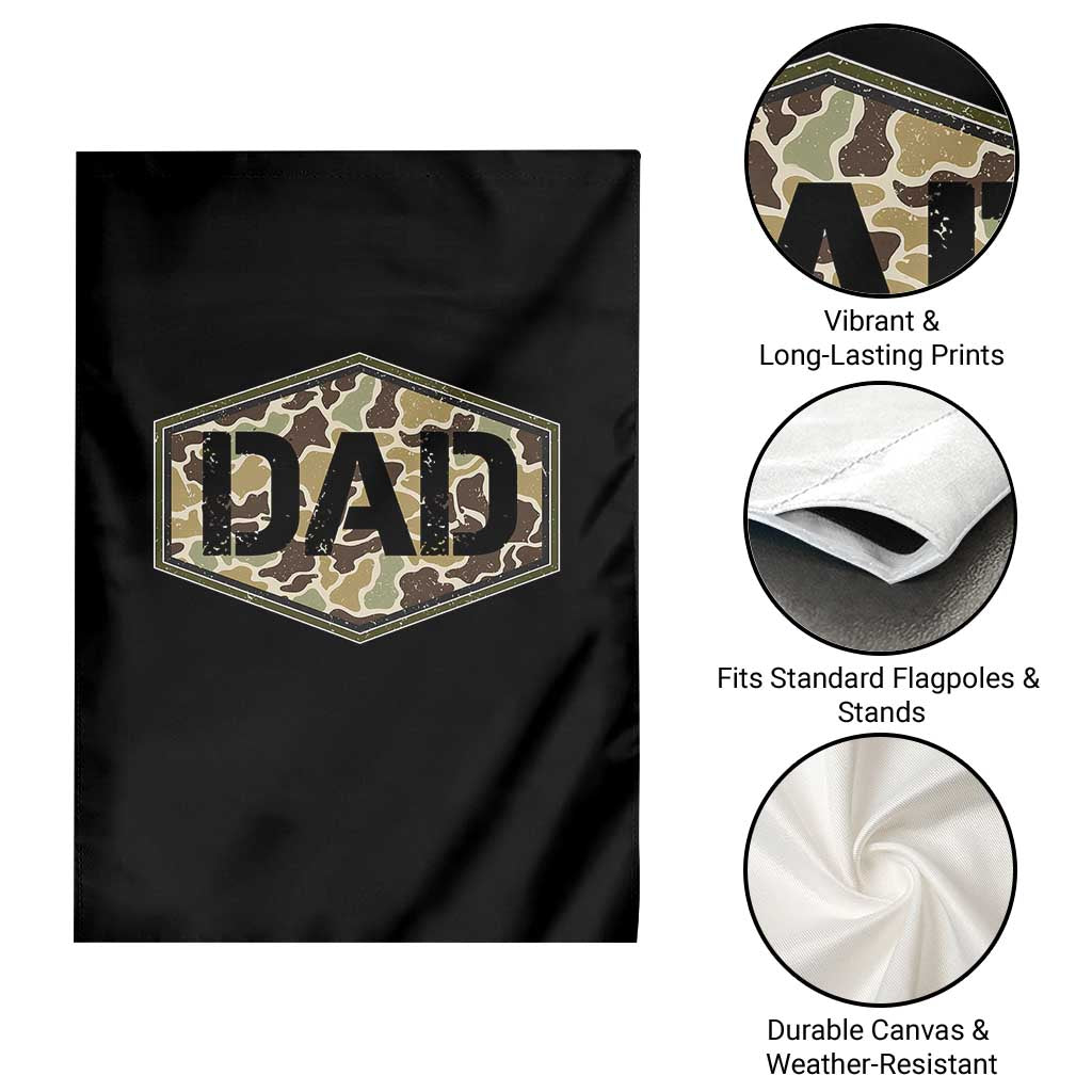 Dad Retro Old Camo Hunting Daddy Fathers Day Garden Flag Dad Retro Old Camo Hunting Daddy Fathers Day
