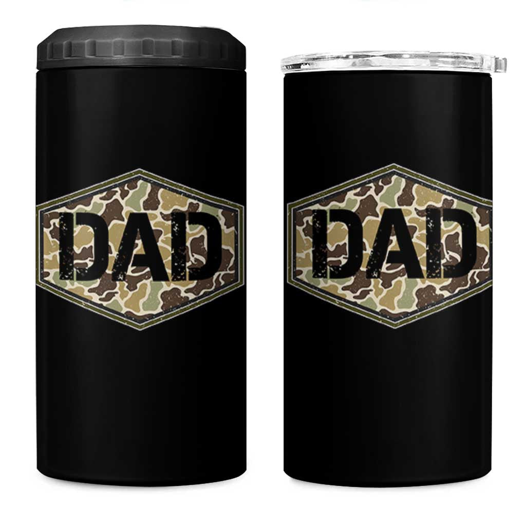 Dad Retro Old Camo Hunting Daddy Fathers Day 4 in 1 Can Cooler Tumbler Dad Retro Old Camo Hunting Daddy Fathers Day