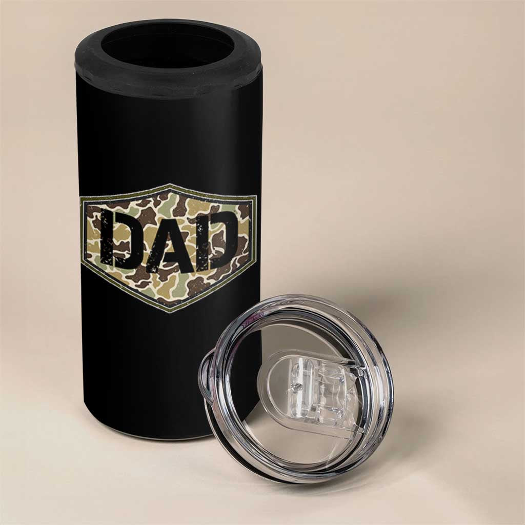 Dad Retro Old Camo Hunting Daddy Fathers Day 4 in 1 Can Cooler Tumbler Dad Retro Old Camo Hunting Daddy Fathers Day