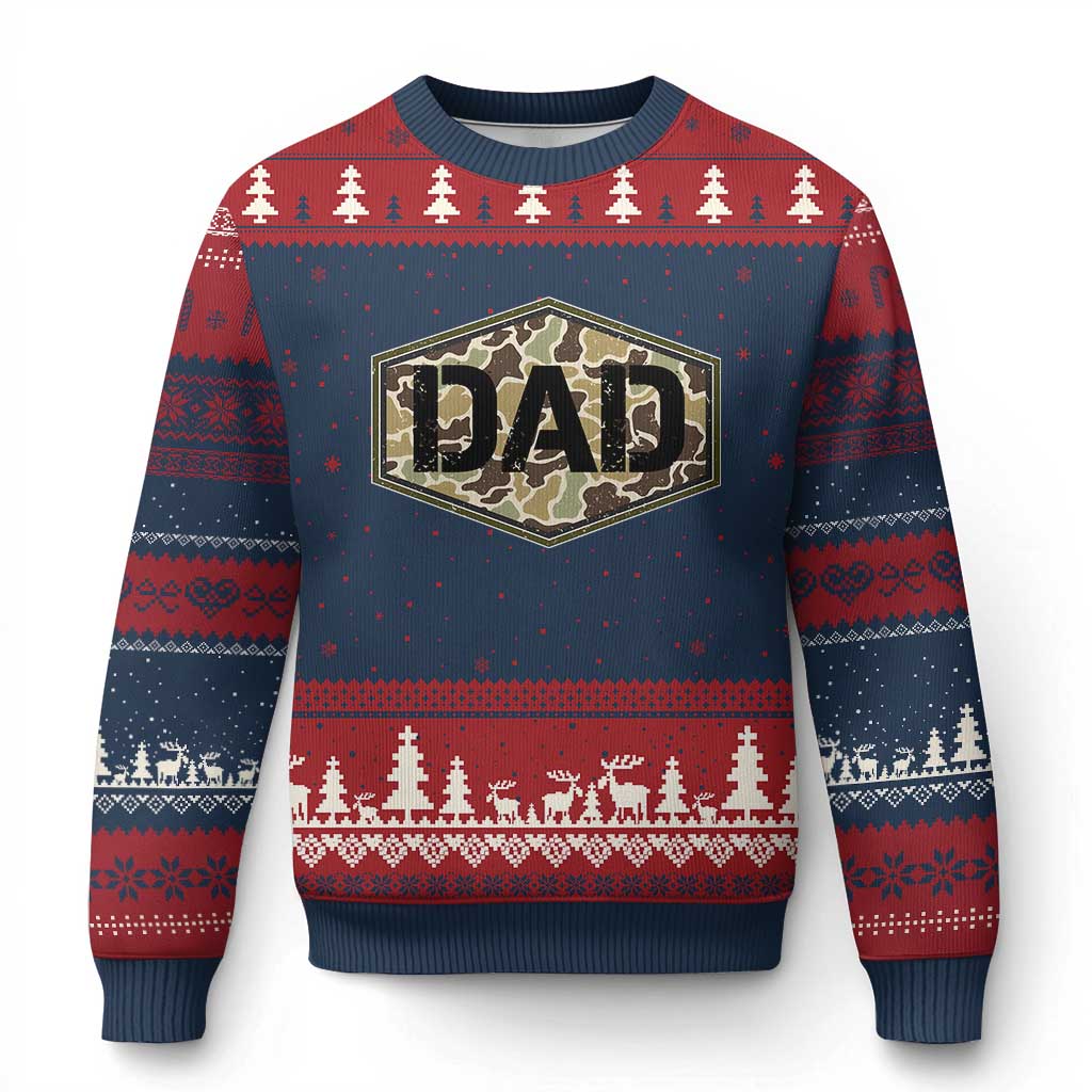 Dad Retro Old Camo Hunting Daddy Fathers Day Ugly Christmas Sweater Dad Retro Old Camo Hunting Daddy Fathers Day