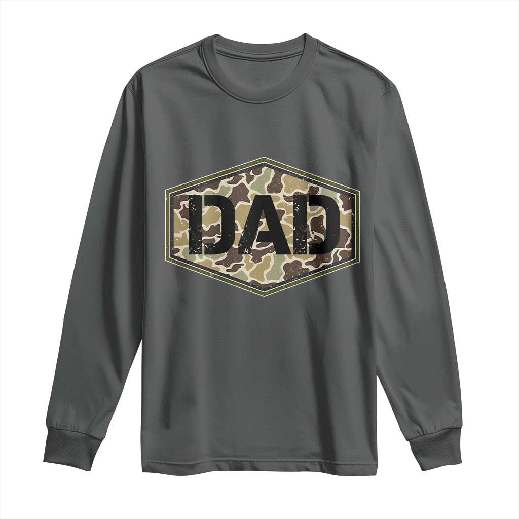 Dad Retro Old Camo Hunting Daddy Fathers Day Long Sleeve Shirt Dad Retro Old Camo Hunting Daddy Fathers Day