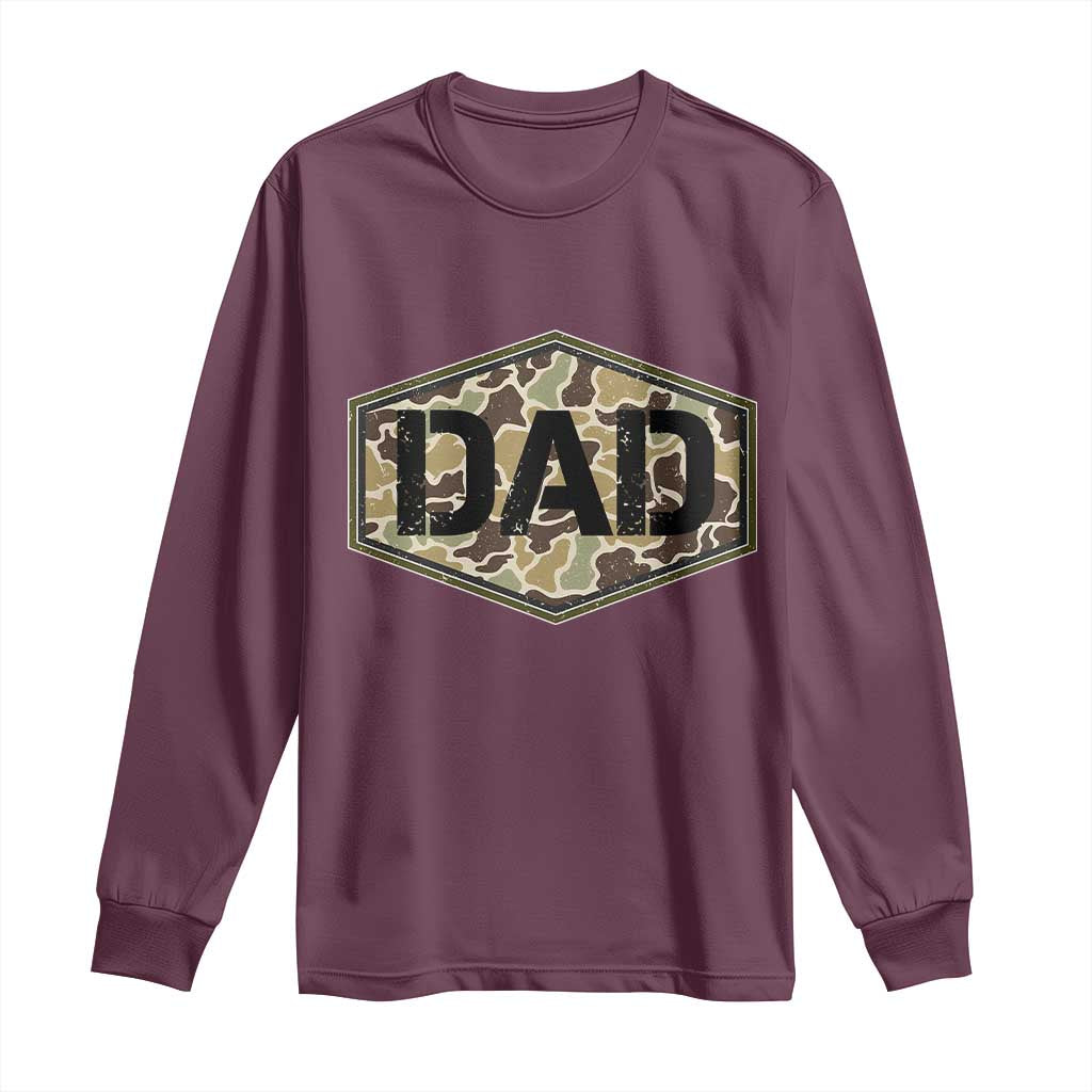 Dad Retro Old Camo Hunting Daddy Fathers Day Long Sleeve Shirt Dad Retro Old Camo Hunting Daddy Fathers Day