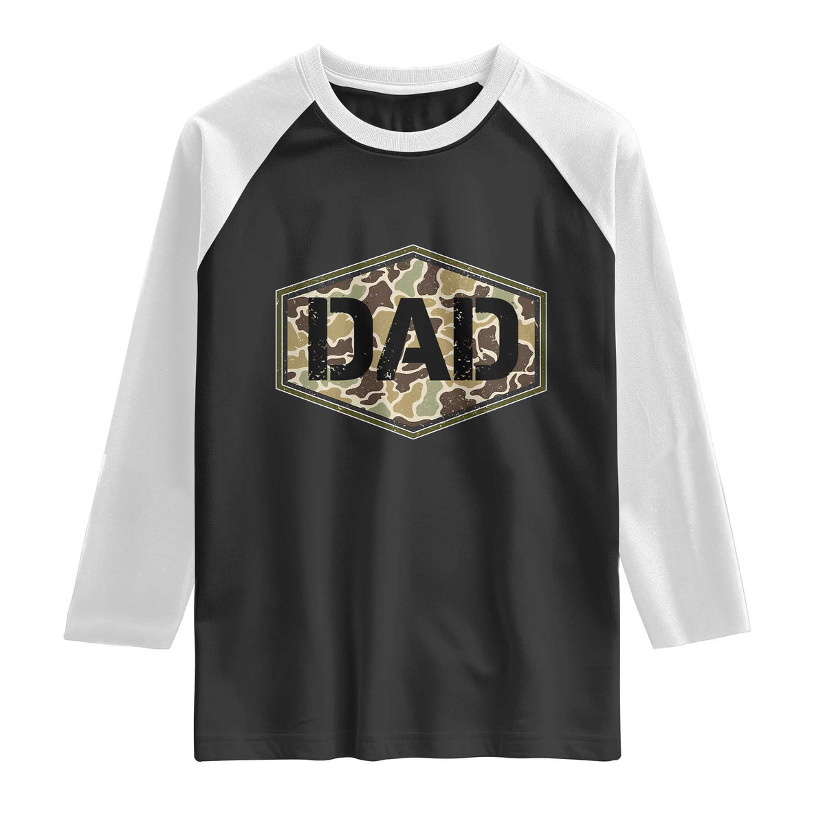 Dad Retro Old Camo Hunting Daddy Fathers Day Raglan Shirt Dad Retro Old Camo Hunting Daddy Fathers Day