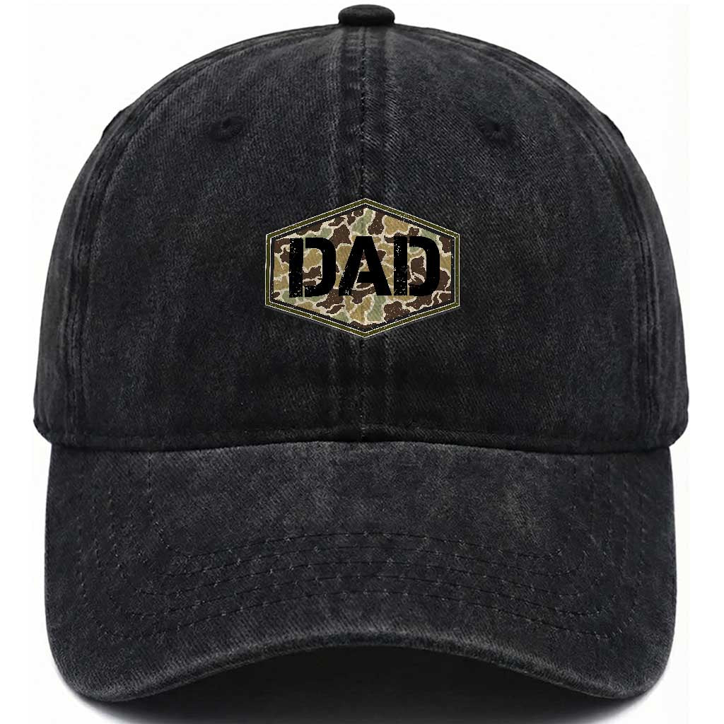 Dad Retro Old Camo Hunting Daddy Fathers Day Washed Cotton Baseball Cap Dad Retro Old Camo Hunting Daddy Fathers Day