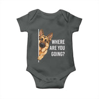 Where are You Going Funny German Shepherd Dog Baby Onesie