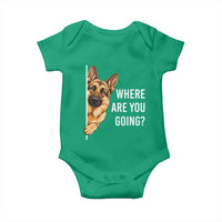 Where are You Going Funny German Shepherd Dog Baby Onesie