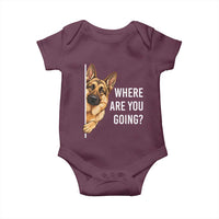 Where are You Going Funny German Shepherd Dog Baby Onesie