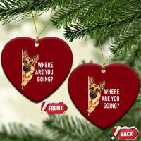 Where are You Going Funny German Shepherd Dog Ceramic Ornament