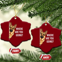 Where are You Going Funny German Shepherd Dog Ceramic Ornament