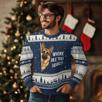 Where are You Going Funny German Shepherd Dog Ugly Christmas Sweater