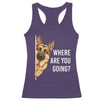 Where are You Going Funny German Shepherd Dog Racerback Tank Top