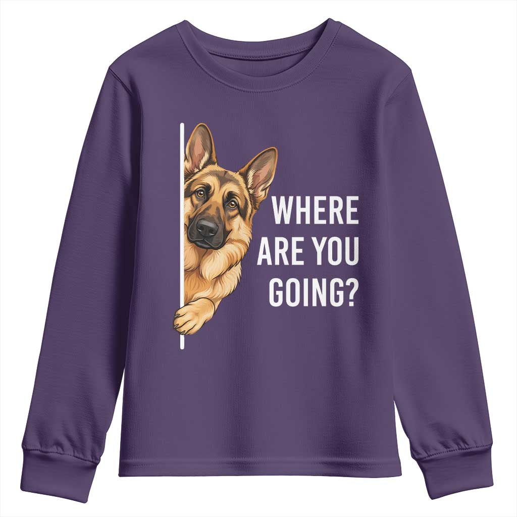 Where are You Going Funny German Shepherd Dog Youth Sweatshirt