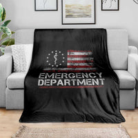 ER Nurse Emegency Department Throw Blanket Vintage American Flag Healthcare Nursing
