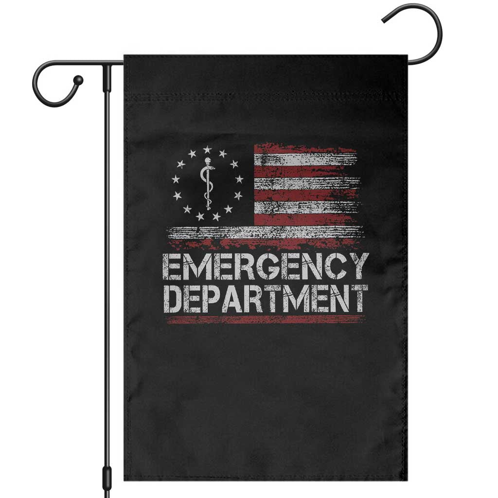 ER Nurse Emegency Department Garden Flag Vintage American Flag Healthcare Nursing