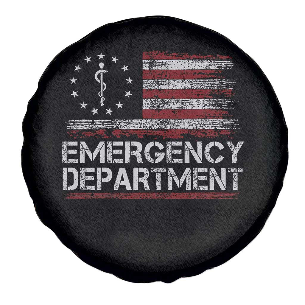 ER Nurse Emegency Department Spare Tire Cover Vintage American Flag Healthcare Nursing