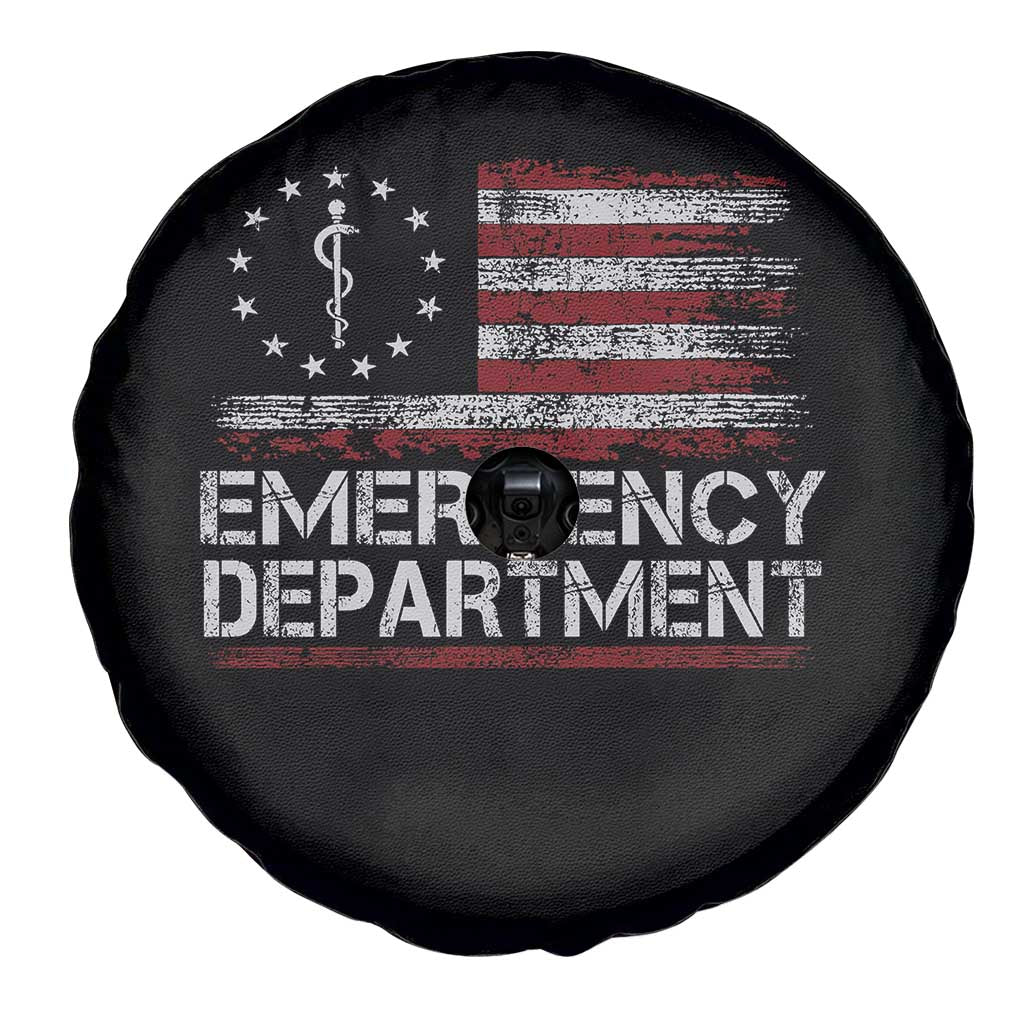 ER Nurse Emegency Department Spare Tire Cover Vintage American Flag Healthcare Nursing