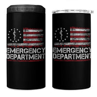 ER Nurse Emegency Department 4 in 1 Can Cooler Tumbler Vintage American Flag Healthcare Nursing