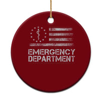 ER Nurse Emegency Department Ceramic Ornament Vintage American Flag Healthcare Nursing