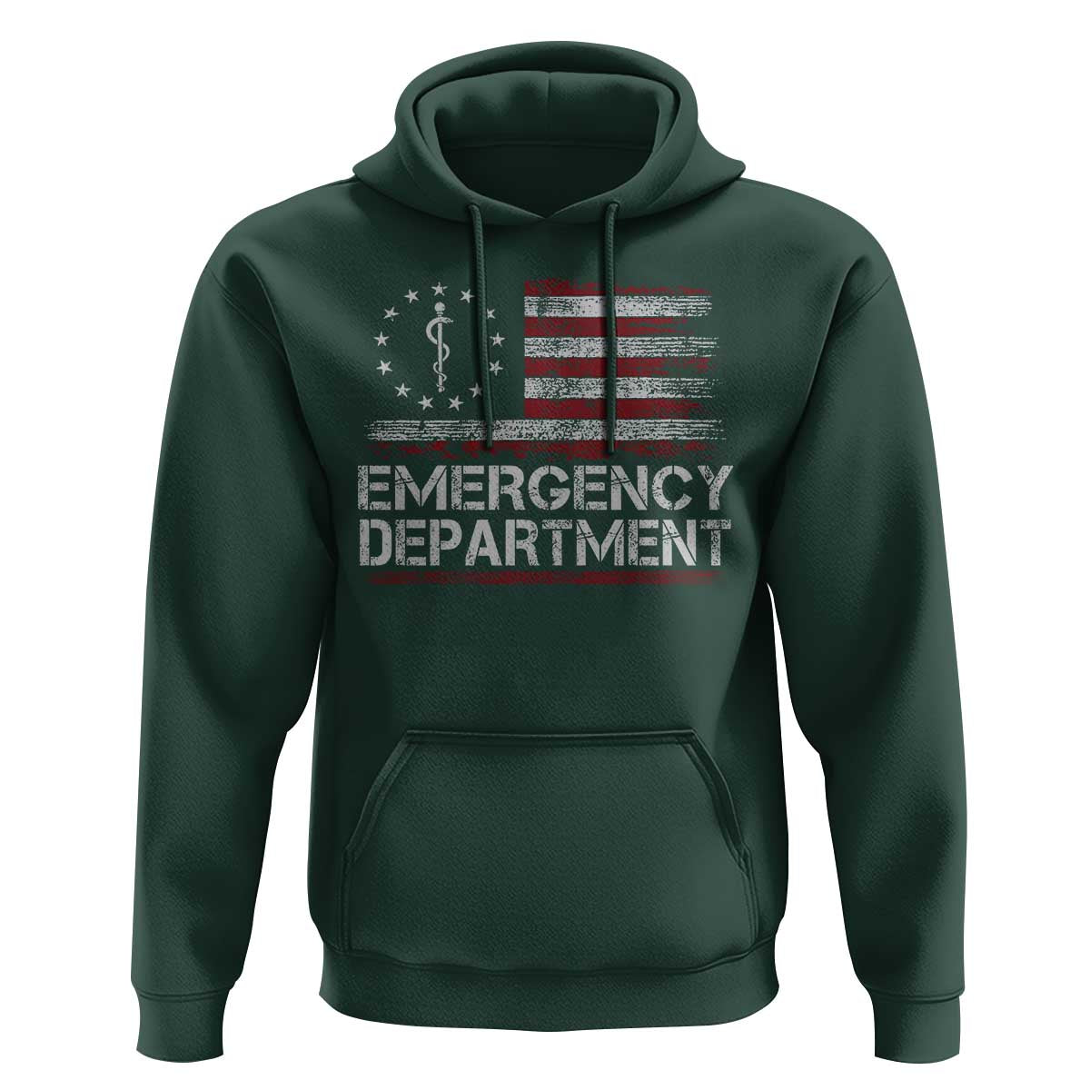 ER Nurse Emegency Department Hoodie Vintage American Flag Healthcare Nursing
