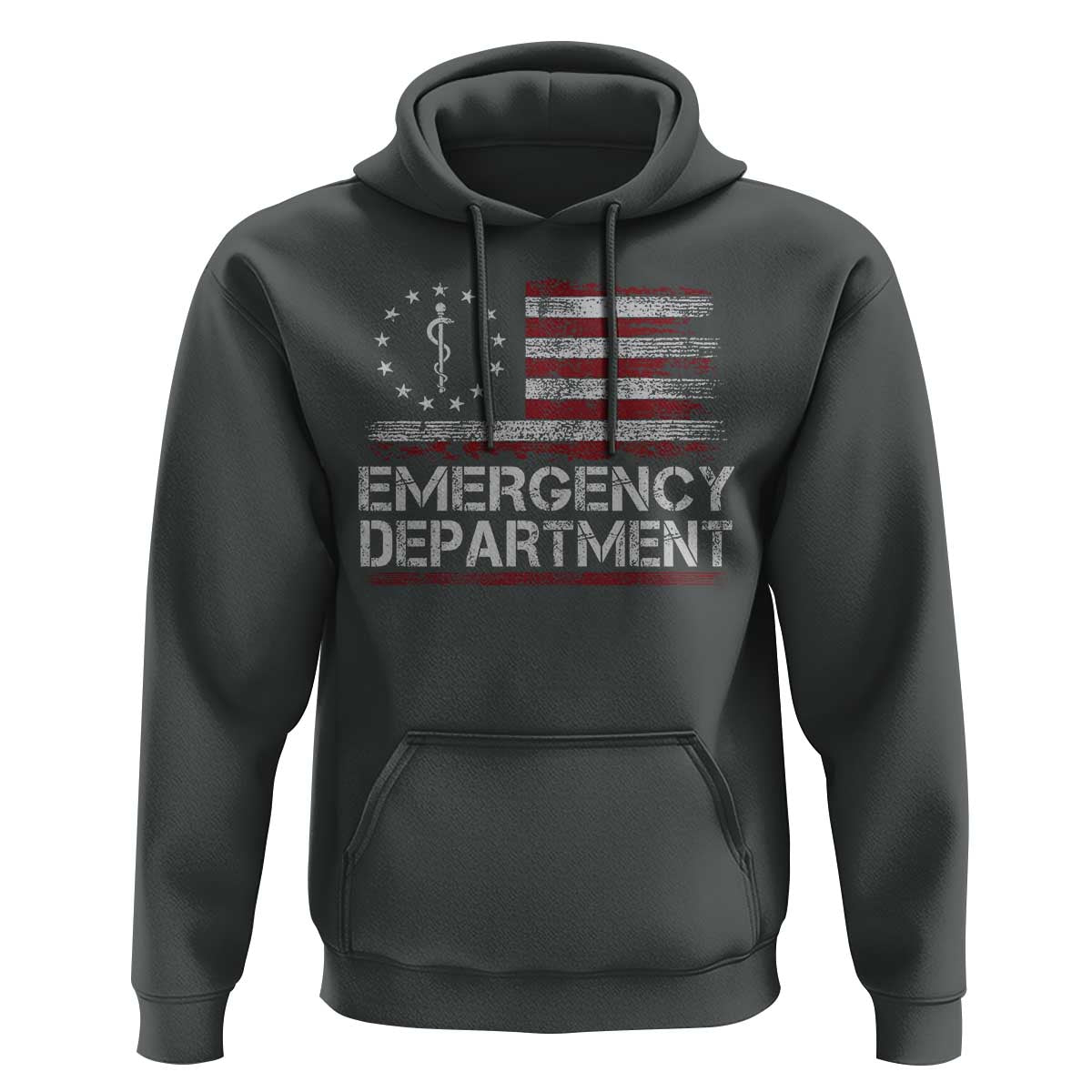 ER Nurse Emegency Department Hoodie Vintage American Flag Healthcare Nursing
