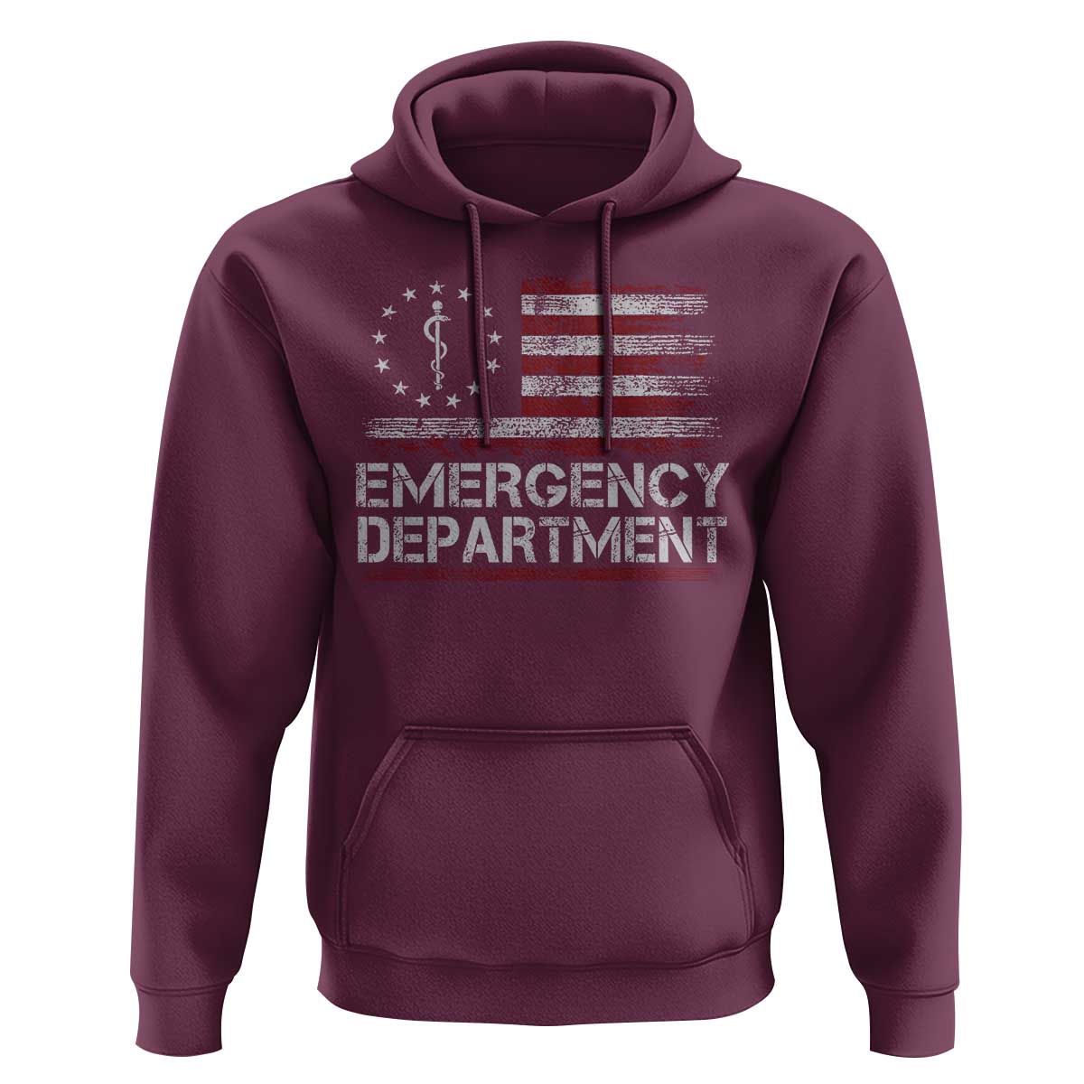 ER Nurse Emegency Department Hoodie Vintage American Flag Healthcare Nursing