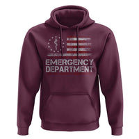 ER Nurse Emegency Department Hoodie Vintage American Flag Healthcare Nursing