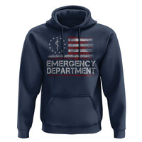 ER Nurse Emegency Department Hoodie Vintage American Flag Healthcare Nursing