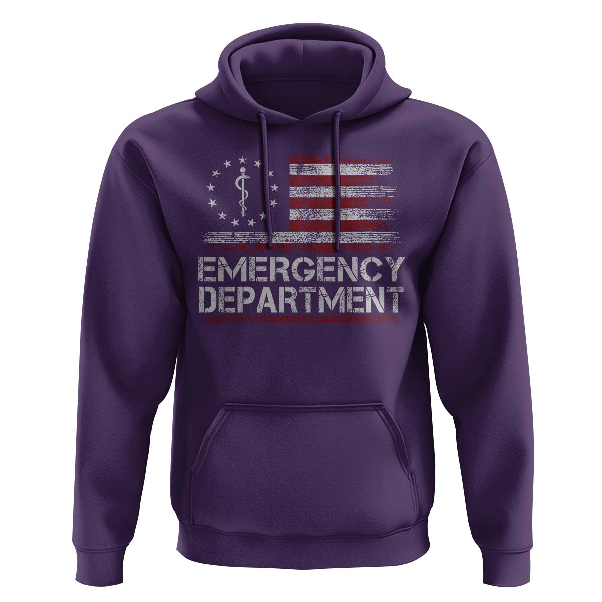 ER Nurse Emegency Department Hoodie Vintage American Flag Healthcare Nursing