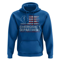 ER Nurse Emegency Department Hoodie Vintage American Flag Healthcare Nursing