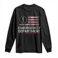 ER Nurse Emegency Department Long Sleeve Shirt Vintage American Flag Healthcare Nursing