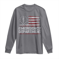 ER Nurse Emegency Department Long Sleeve Shirt Vintage American Flag Healthcare Nursing